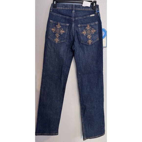 NWT Lawman Jeans Women's 1-2 Embroidered Cowgirl Western Rodeo Boot Cut Cross - Picture 4 of 11